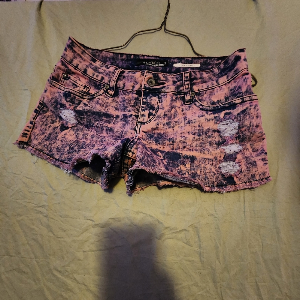 Lovesick distressed shorts